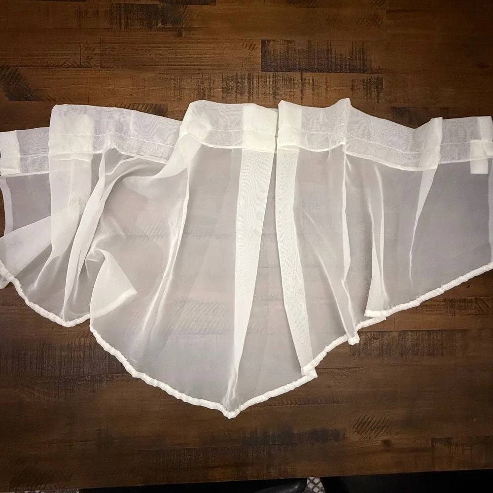 Vintage 80s JCPenney Home Collection Valance Window Topper Sheer Layered Curtain